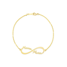 Load the image in the gallery viewer, INFINITO name bracelet with 2 names 750 yellow gold
