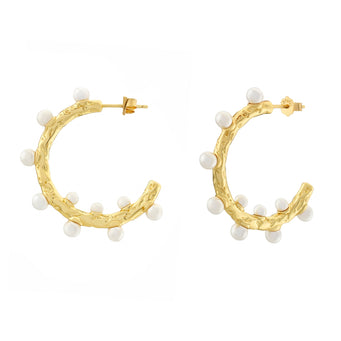 Gold-plated sterling silver pearl earring